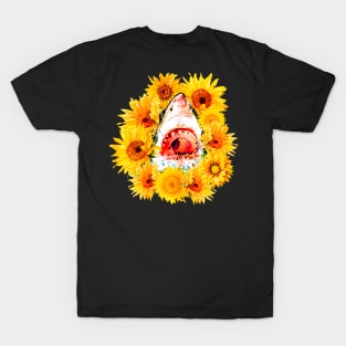 Shark SunFlower Gift Women T-Shirt